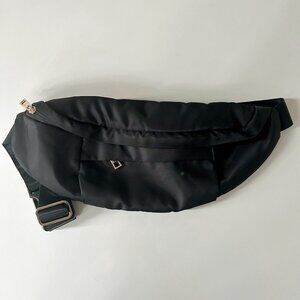 Black Sateen Fanny Belt Bag